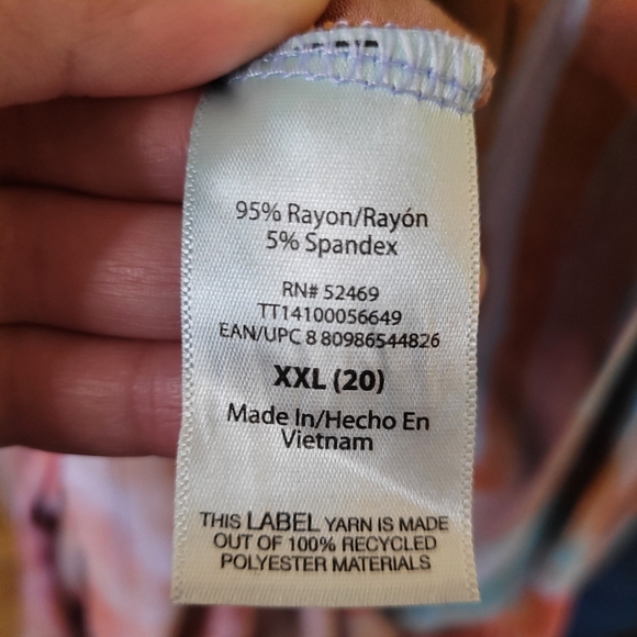 Pastel Geode Tie Dye Sleeveless Elegant Multicolor Dress Super Soft Size XXL - Picture 7 of 8